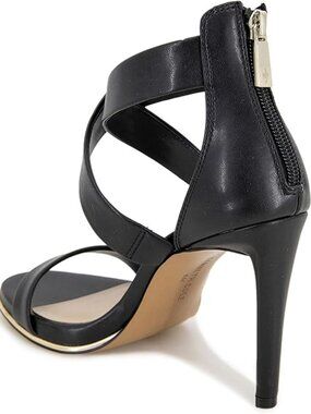 Kenneth Cole Women's Brooke Cross Heeled Sandal, Black, 5.5
